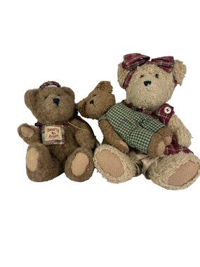 Boyds Bears Mama McNew with Pugsley and Bearly and Angel Set of 2 Bears